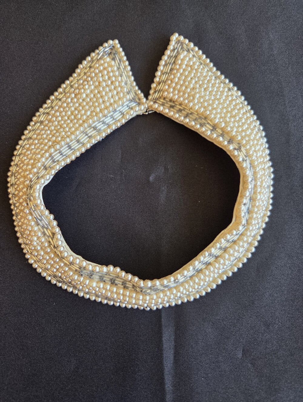 Vintage Faux Pearl Beaded Decorative Dress Shirt Collar - Picture 5 of 11